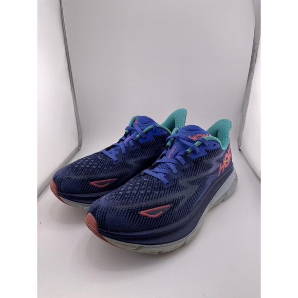 HOKA Clifton 9 Running Shoes Womens Size 8.5 Blue Teal Cushioned Mesh Road Foam - Picture 1 of 16